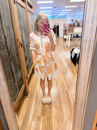 Haley Puff Sleeve Scallop Dress