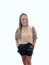 Reese Suede Puff Sleeve Top