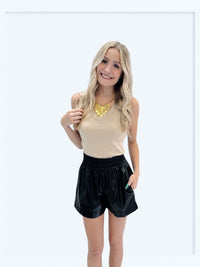 Shania Faux Leather High-Waisted Shorts