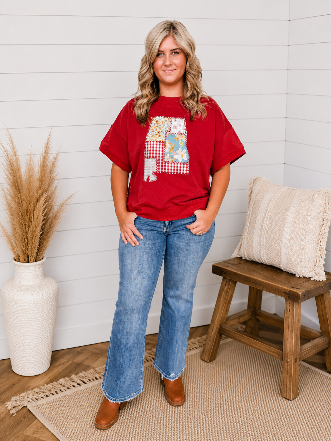 Alabama Patchwork Short Sweatshirt