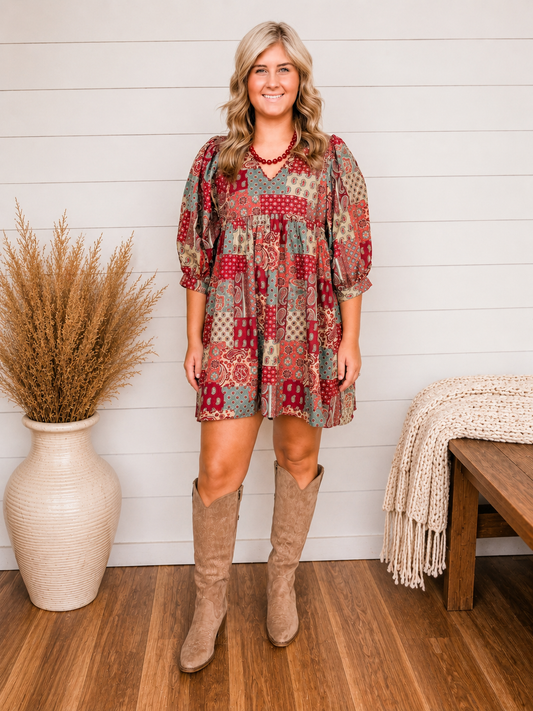 Vintage Vine Paisley Dress