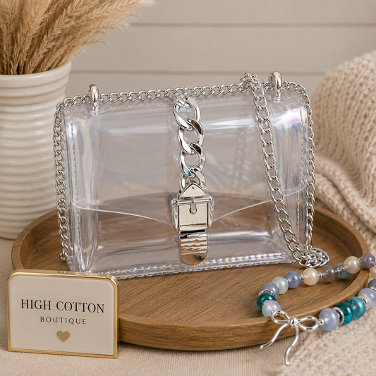 Clear Silver Stadium Crossbody Bag