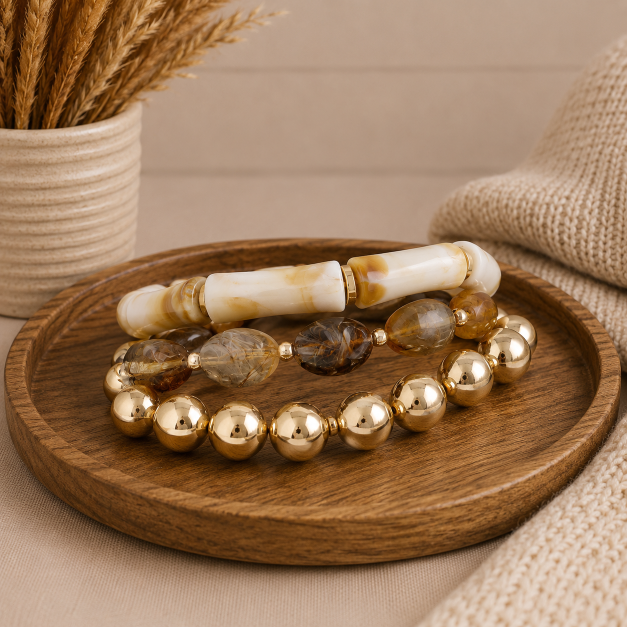 Triple Tortoise Beaded Bracelet