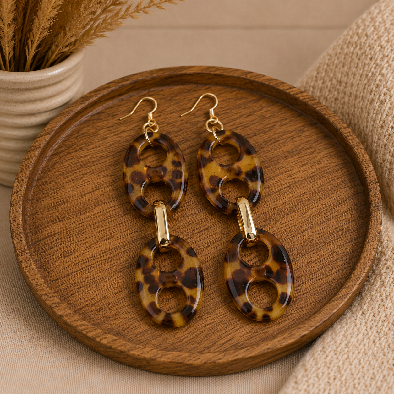 Tortoise Mariner Chain Drop Earring