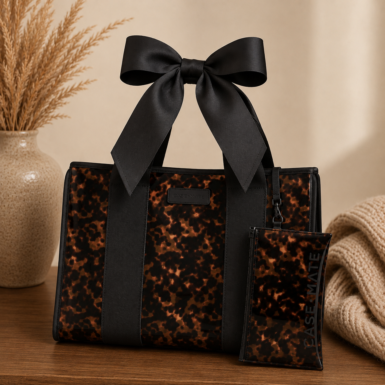 Case-Mate Tortoiseshell Bow Jelly Tote Bag