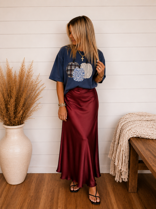 Cottage Core Pumpkin Trio Appliqué Tee