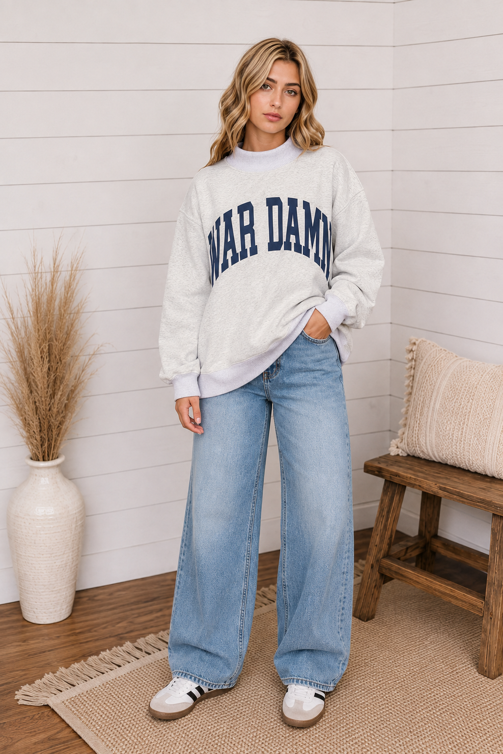 War Damn & Tigers Reversible Mock Neck Sweatshirt