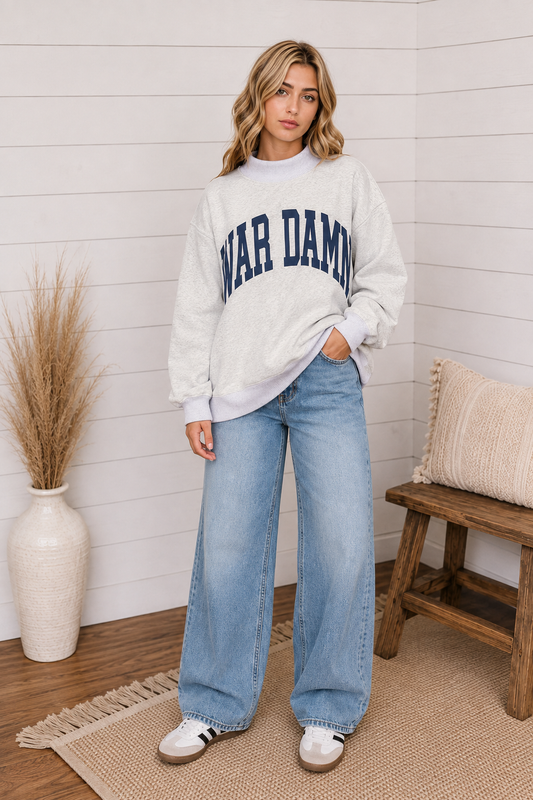 War Damn & Tigers Reversible Mock Neck Sweatshirt