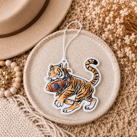 Orange and Navy Tiger Air Freshener - Tailgate Sunrise Fragrance