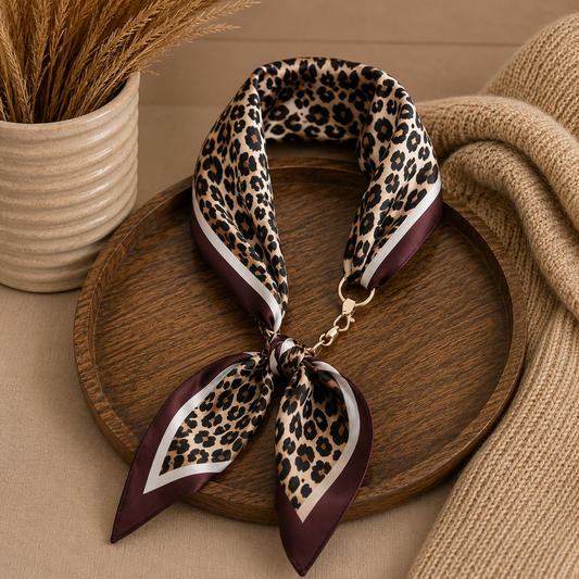 Leopard Toggle Scarf Wrap Necklace