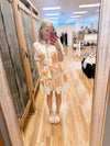 Haley Puff Sleeve Scallop Dress