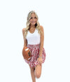 Hope Crimson and White Skirt