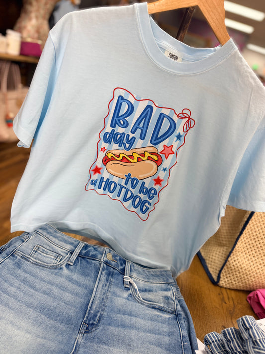 Bad Day To Be a Hotdog Comfort Colors Cropped Tee