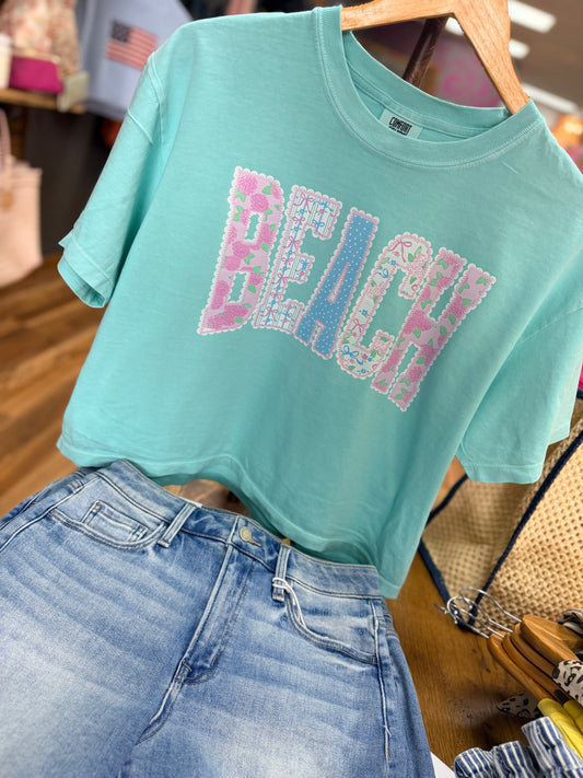 BEACH Comfort Colors Cropped Tee