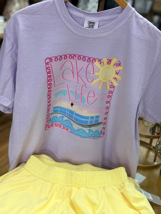 Lake Life Comfort Color Cropped Tee