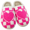 Hot Pink Heart Checker Slippers