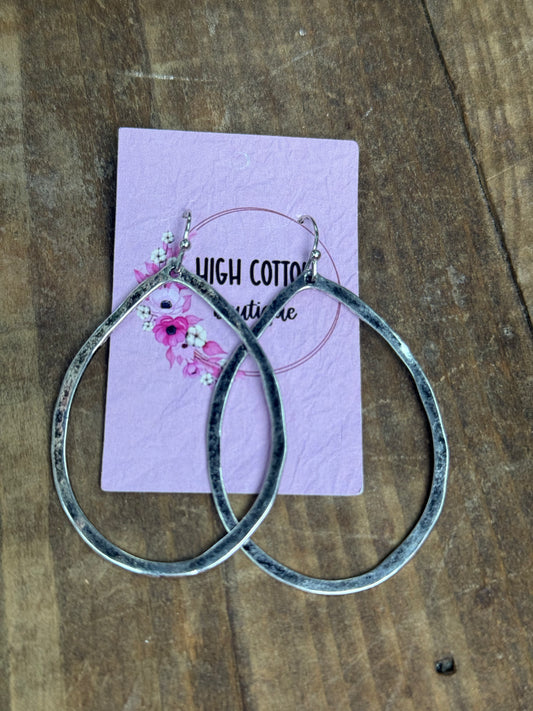 Antique Silver Teardrop Earrings