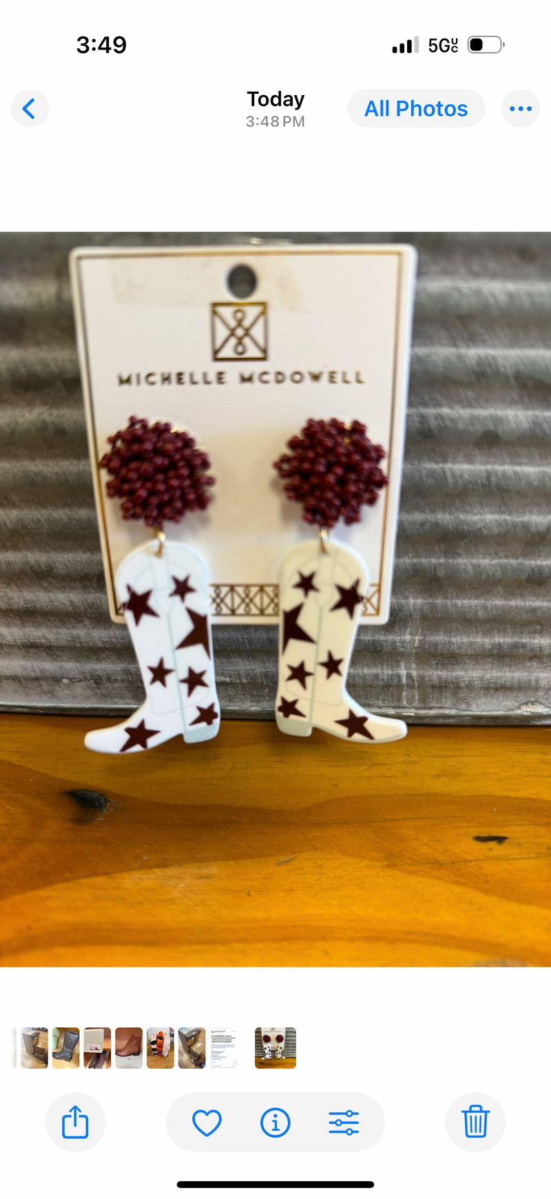 Boot Gameday Earrings Three Colors!