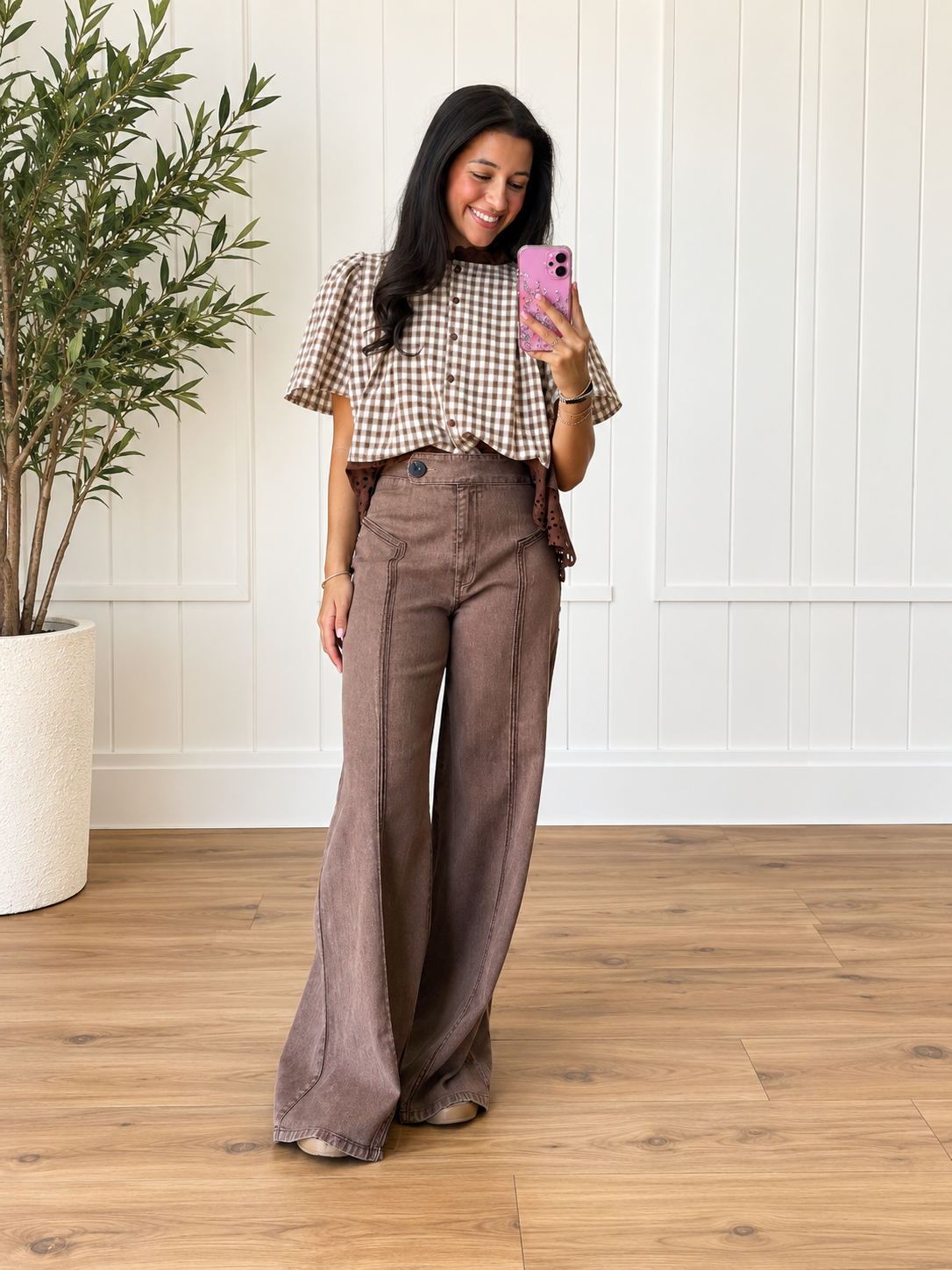 The Brown Edit Wide Leg Pants