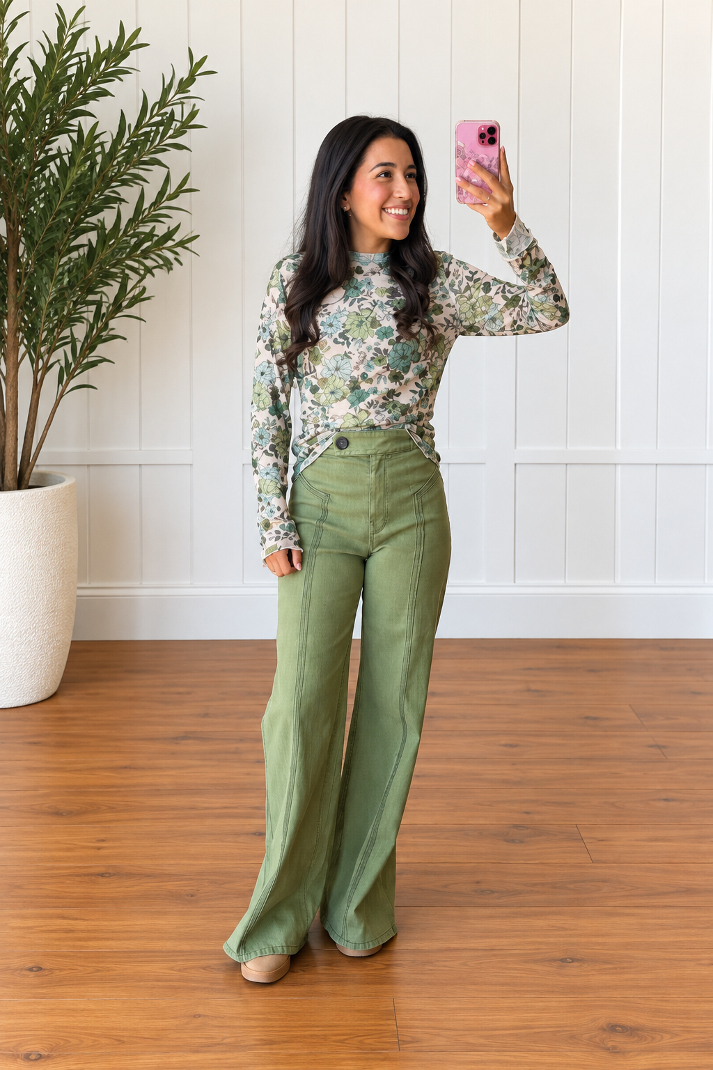 The Olive Garden Floral Mesh Top 🌿🌸