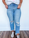 Vervet High Rise Light Wash Crop Flare Jeans