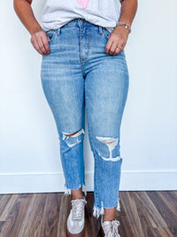 Vervet High Rise Light Wash Crop Flare Jeans