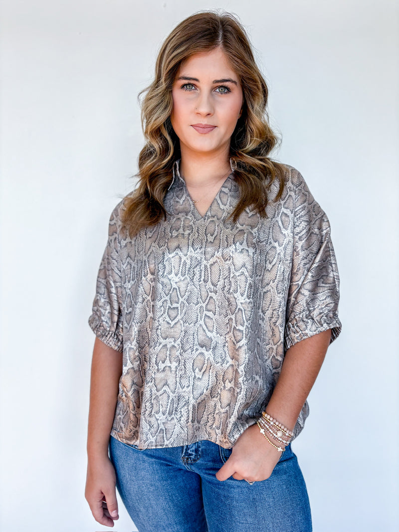 Urban Glam Metallic Top