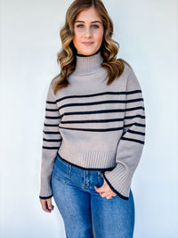 Timeless Taupe Stripe Sweater