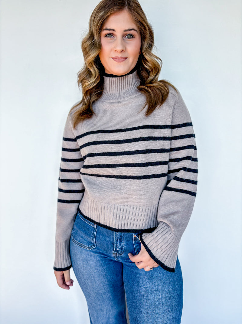 Timeless Taupe Stripe Sweater