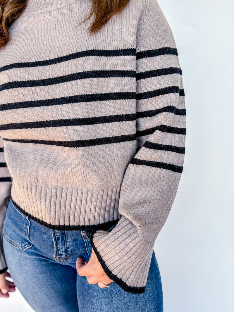 Timeless Taupe Stripe Sweater