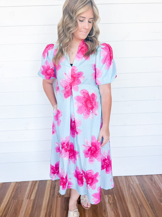Blue Skies Ahead Midi Dress