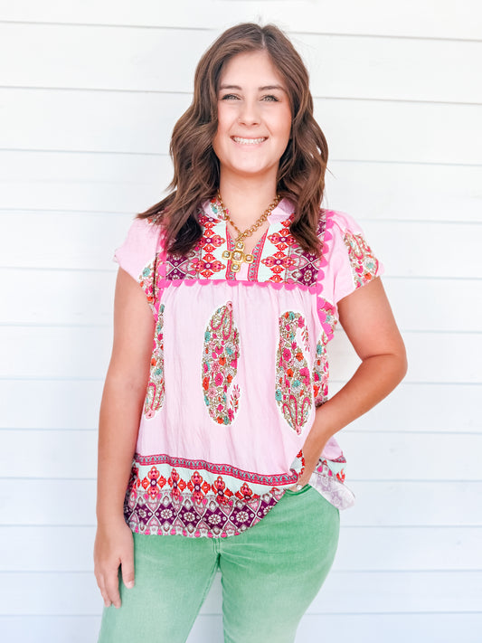 Peony Petals Smocked Top