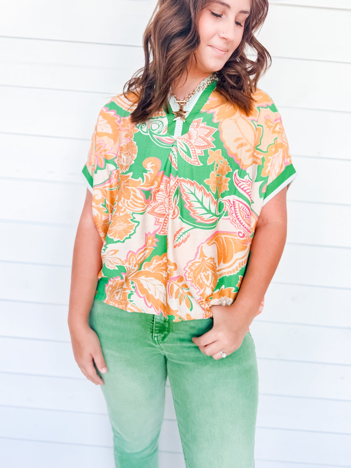 Green Haven Boho Blouse