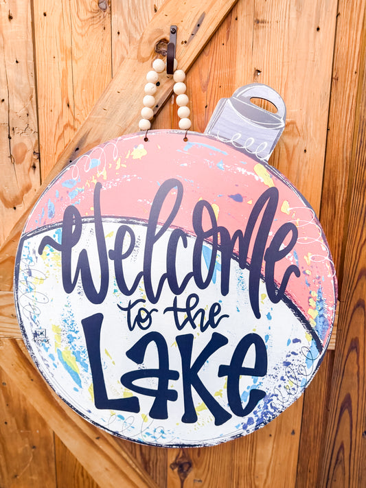 Welcome to the Lake Bobber Door Hanger: Welcome to the Lake