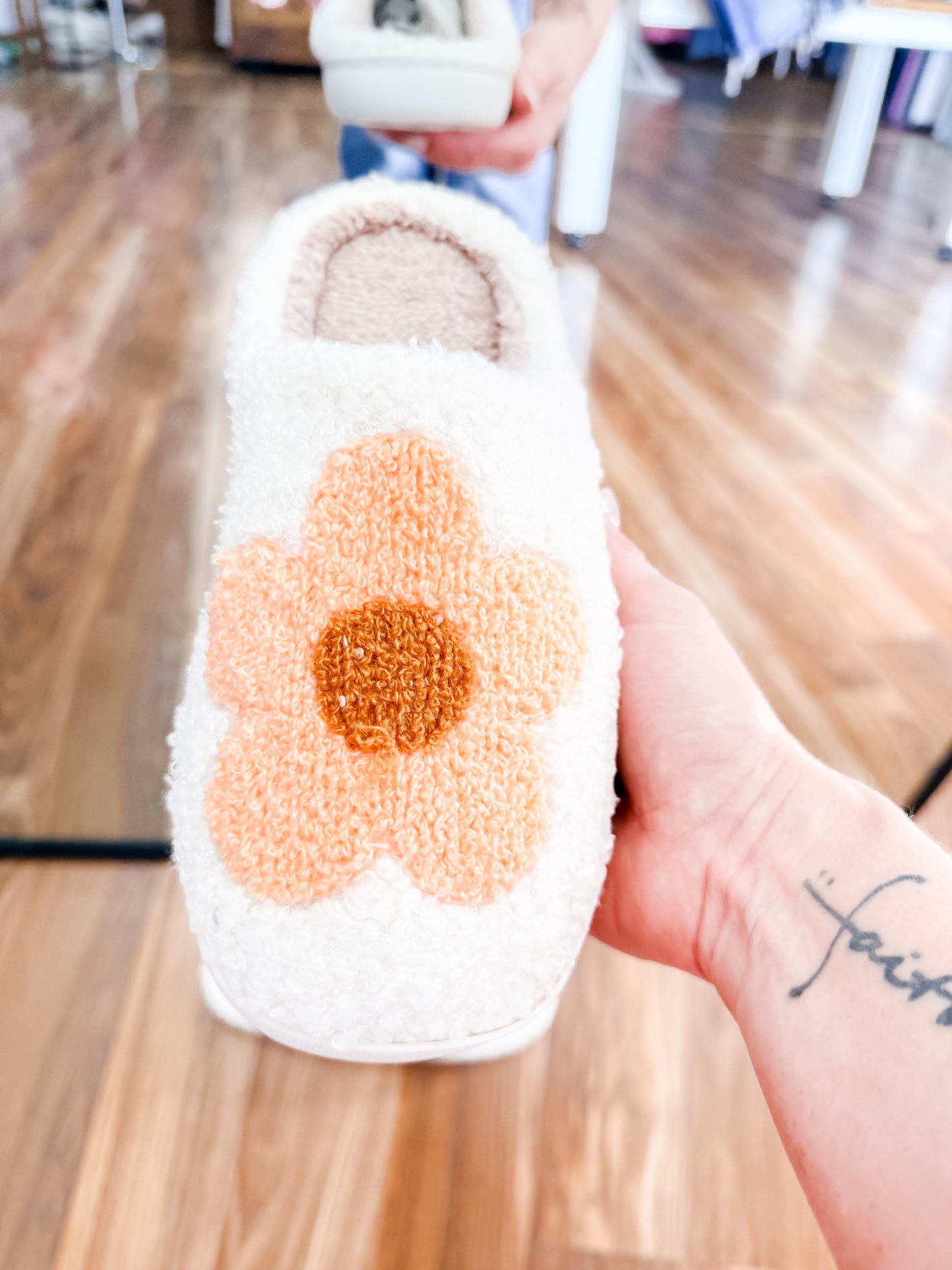 Flower Peach Slippers