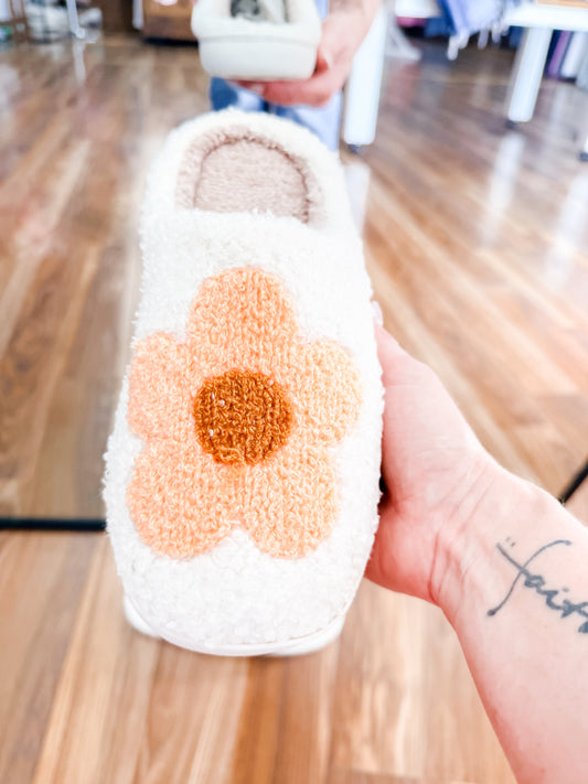 Flower Peach Slippers