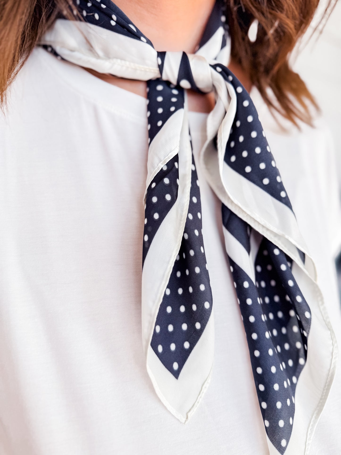 Black Polka Dots Print Bandana