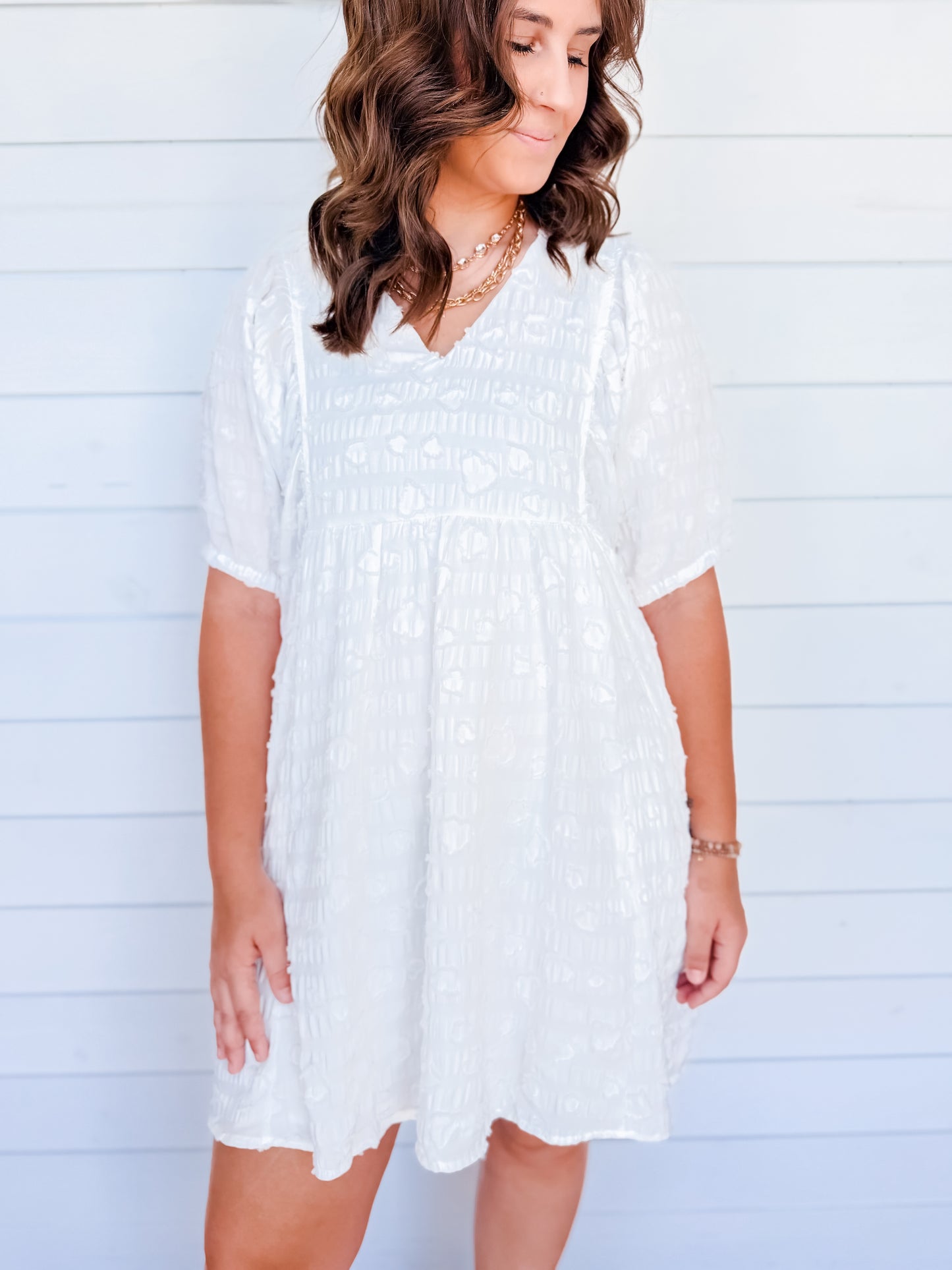 Pure Charm Puff Sleeve Dress