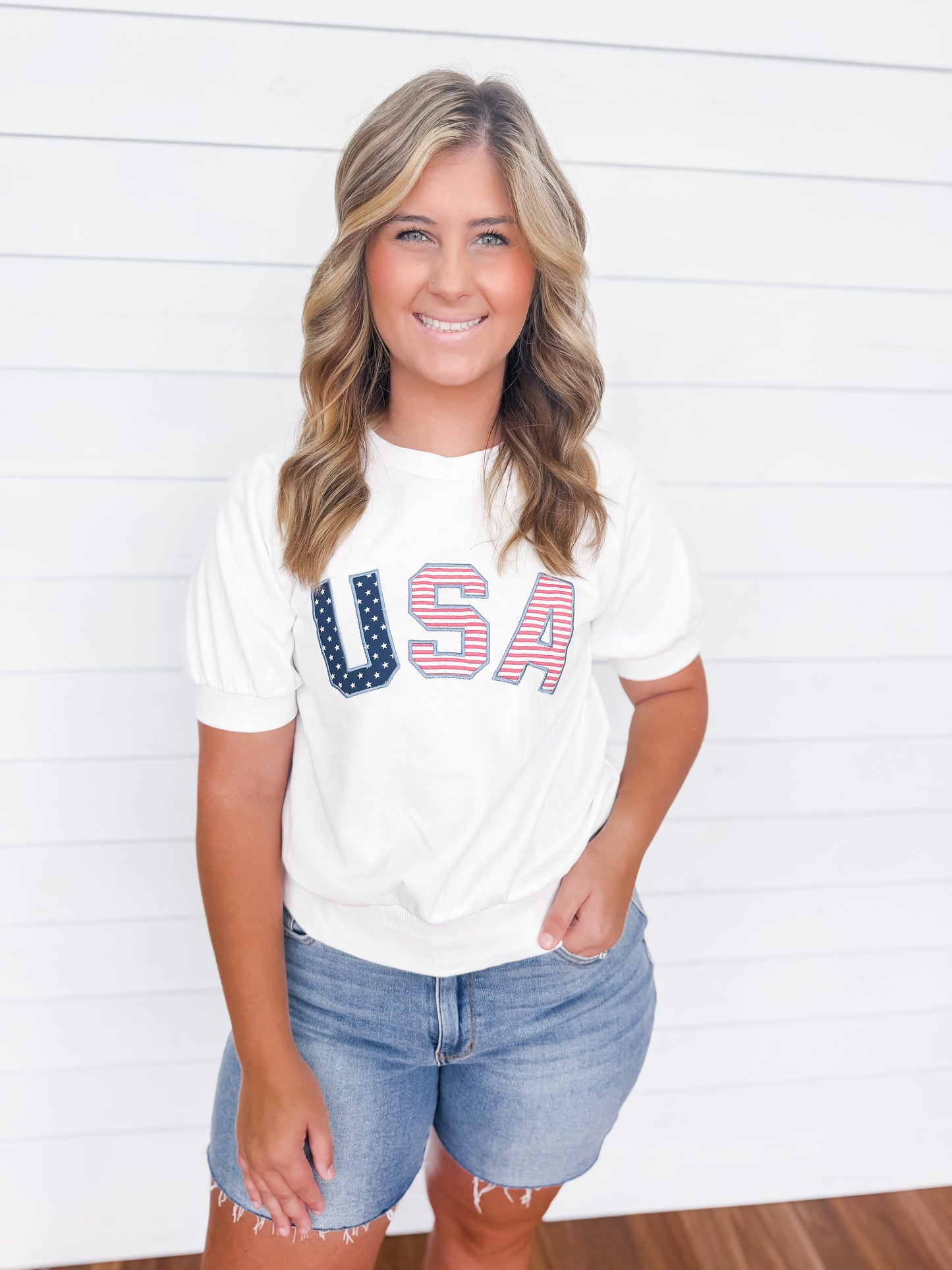 USA Embroidered Top