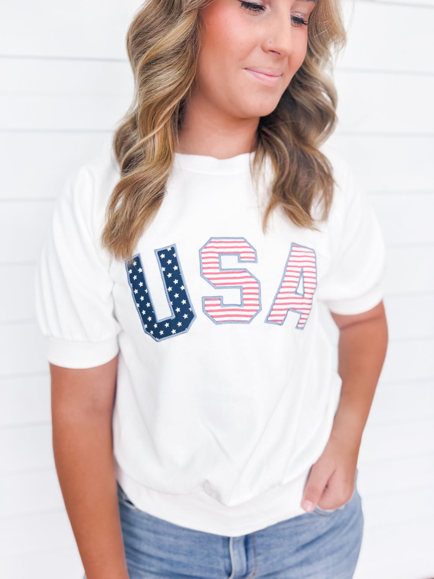 USA Embroidered Top