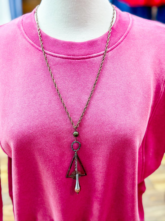 Triangle Collage Dangle Necklace