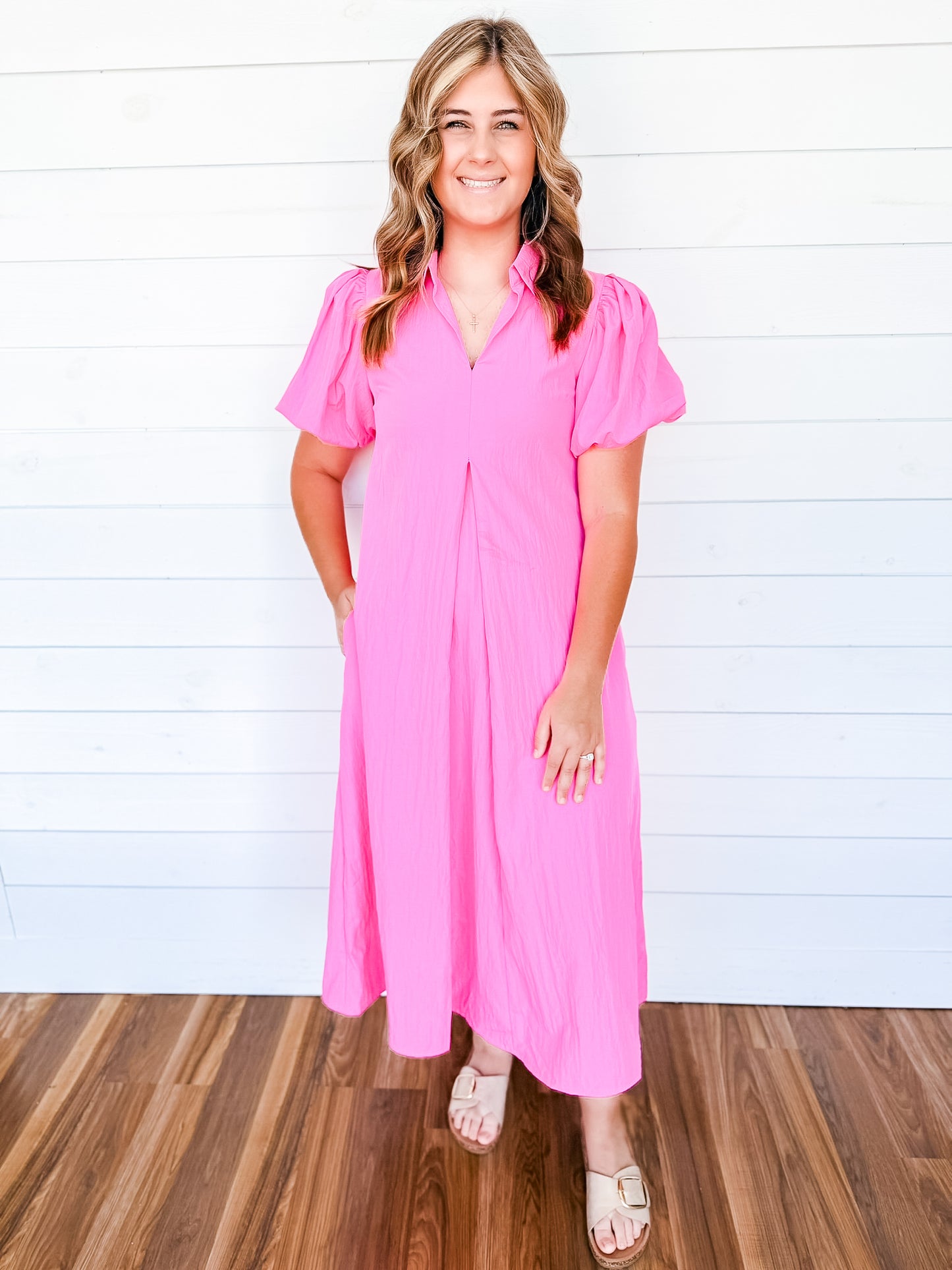 Pretty in Pink Midi Dress