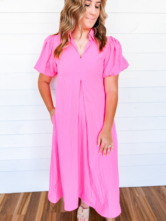 Pretty in Pink Midi Dress