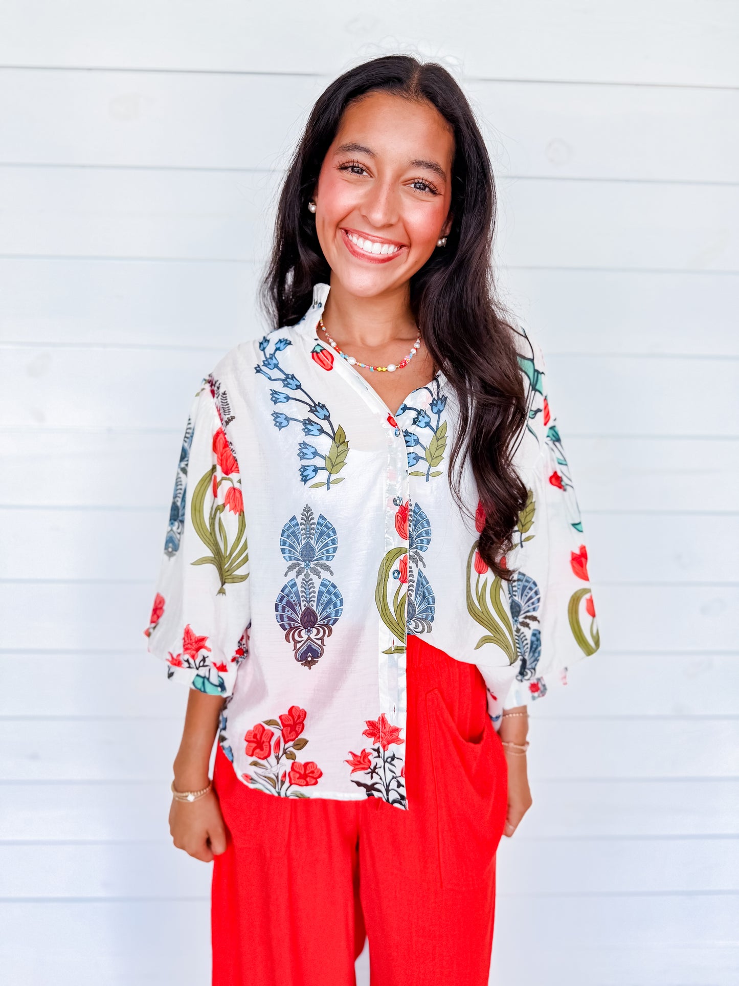 Bloom & Breeze Balloon Sleeve Top Two Colors!