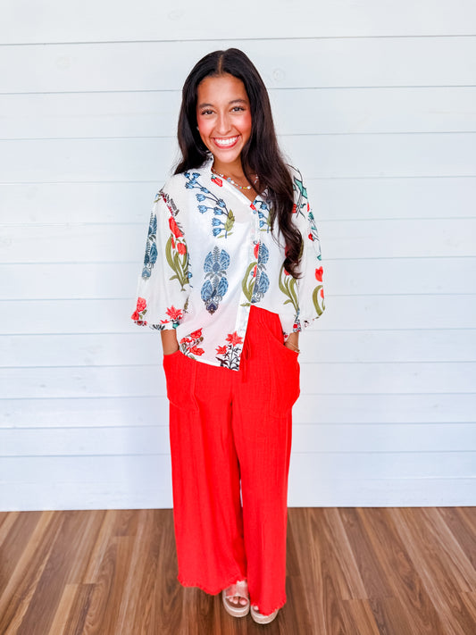 Bloom & Breeze Balloon Sleeve Top Two Colors!