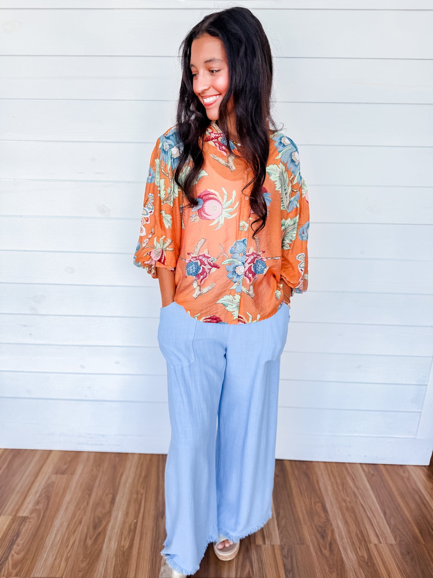 Bloom & Breeze Balloon Sleeve Top Two Colors!
