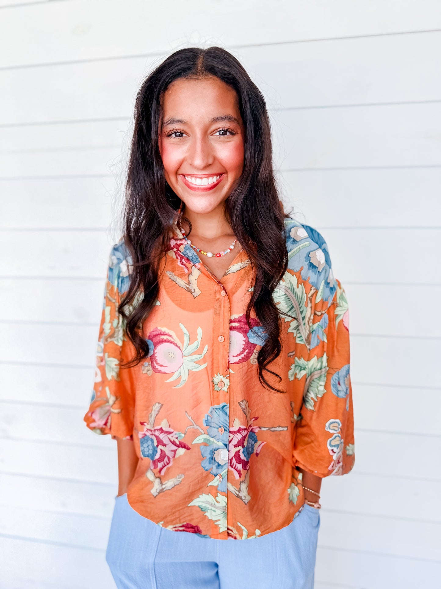 Bloom & Breeze Balloon Sleeve Top Two Colors!
