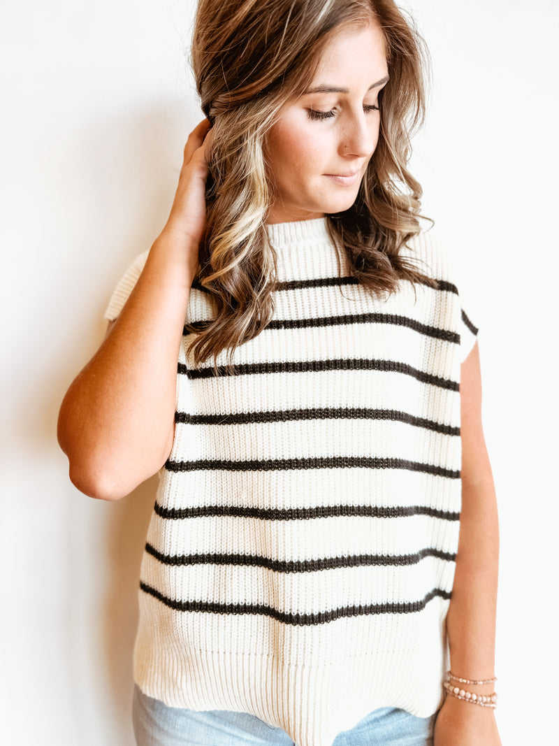 Harper Crew Neck Striped Sweater Vest