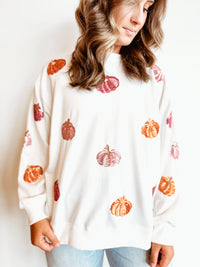 Pumpkin Sequin Sweatshirt