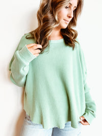 Riley Mineral Wash Waffle Knit Top